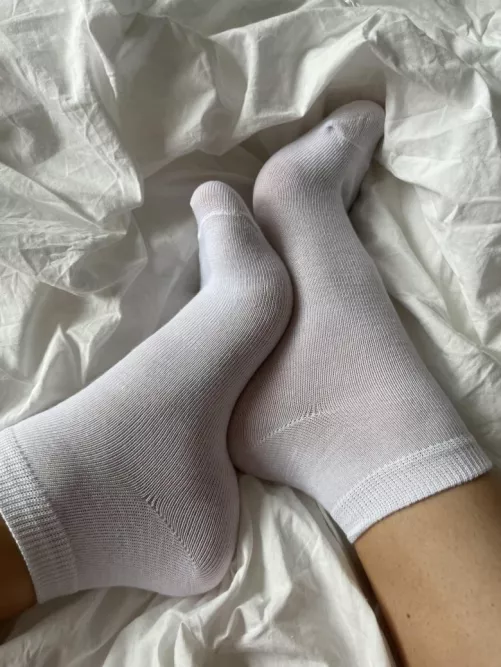 Do you like my white ankle socks? [F]