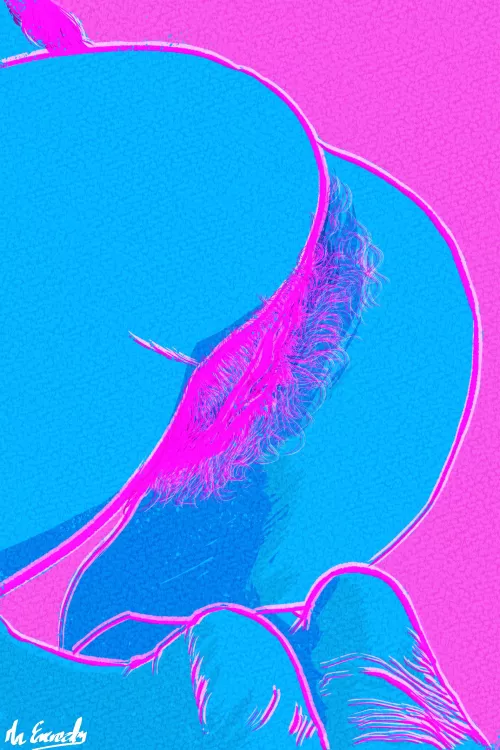 Hairy Girl Series N° 17B. Art by me. Digital (mixed-media)