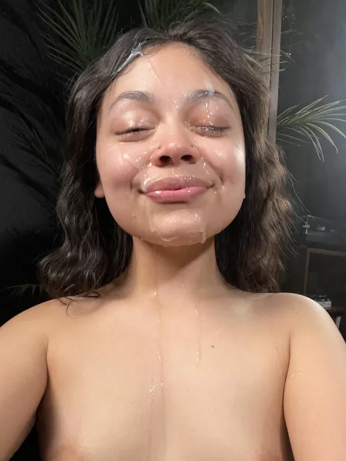 His cum feels so good on my face