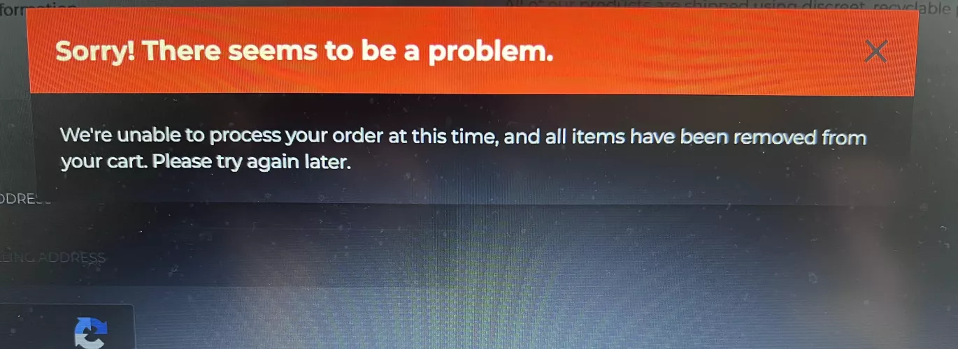 I’m trying to pay but every time there’s this message what do I do?!!?