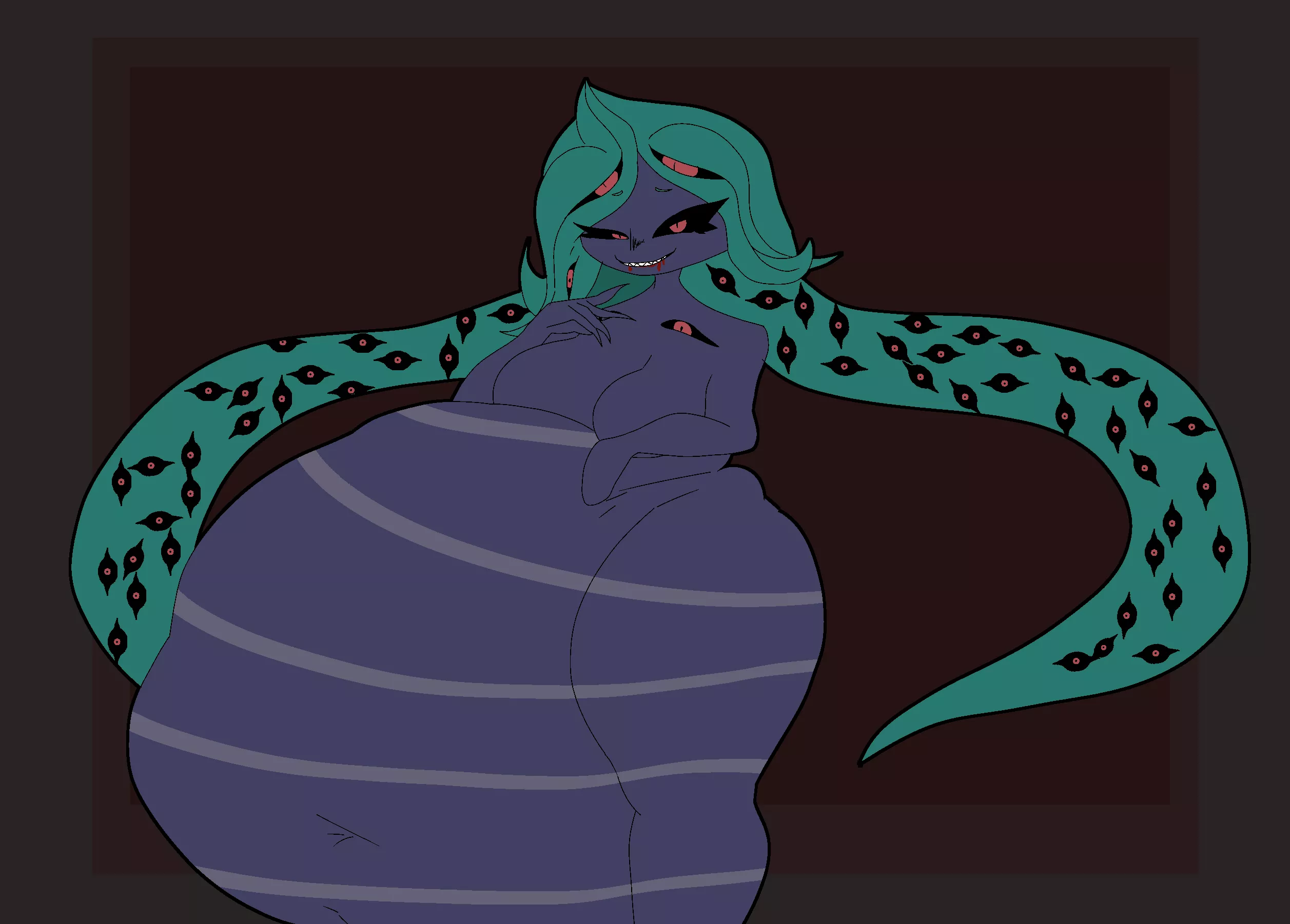 {image} Vore art of my sona, Kha'rie, done by ShoggothiccNSFW on twitter!
