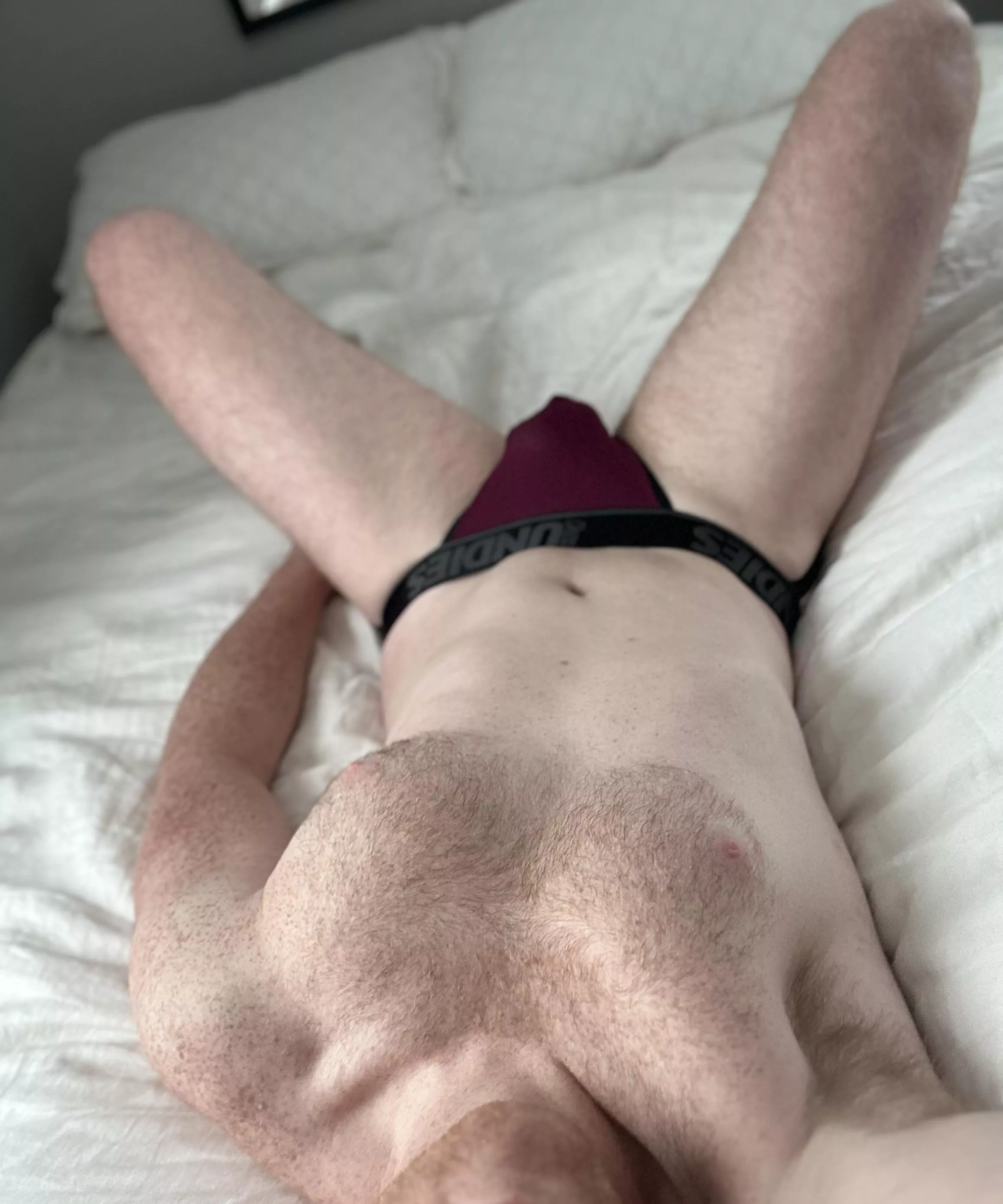 Into freckled chest and shoulders?