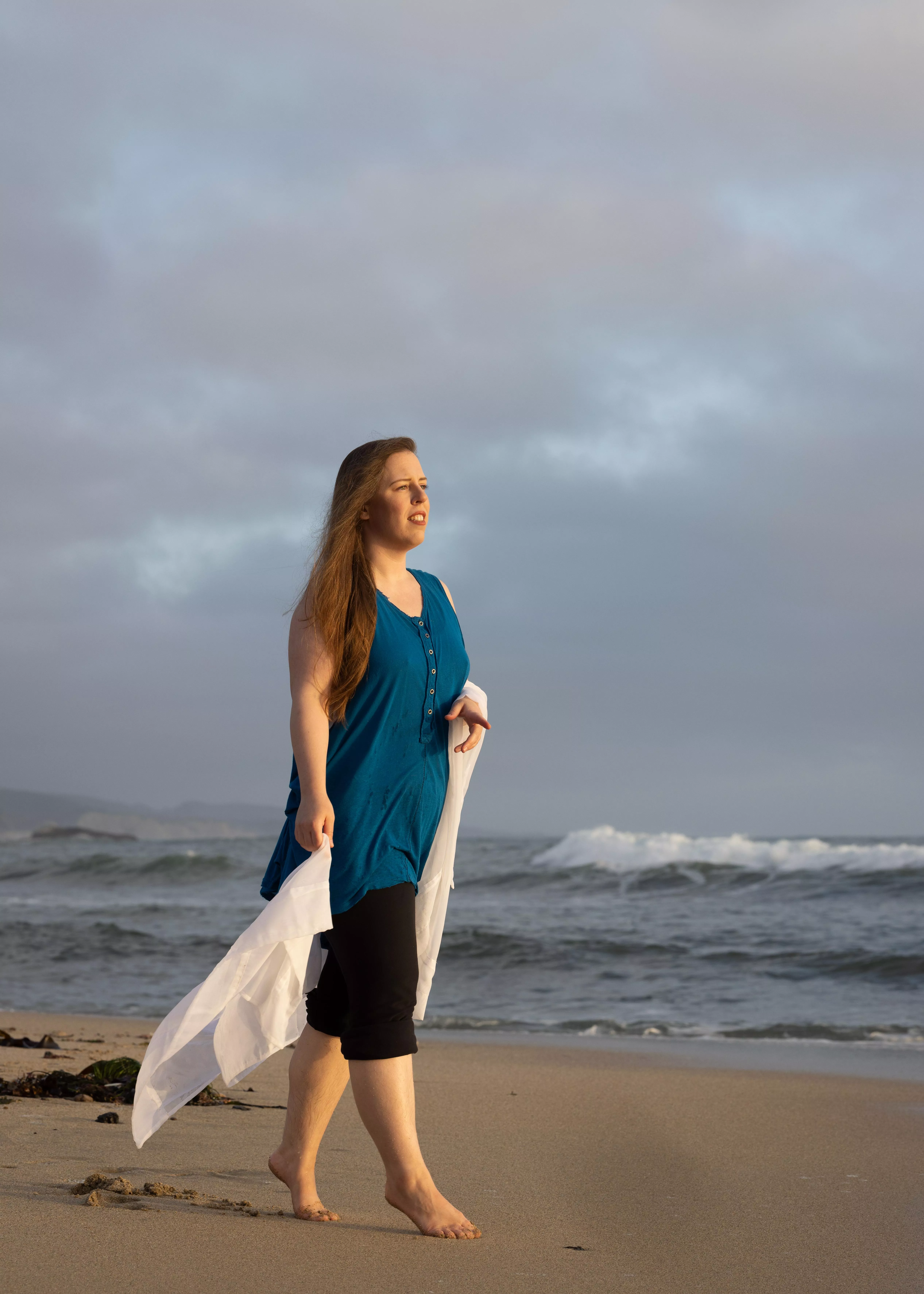 Love feeling the wind through my shirt on the beach