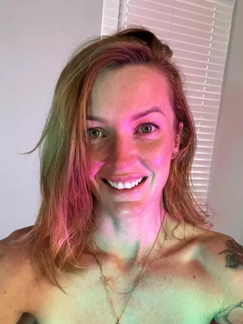 Messing around with the lights in my room taking selfies 