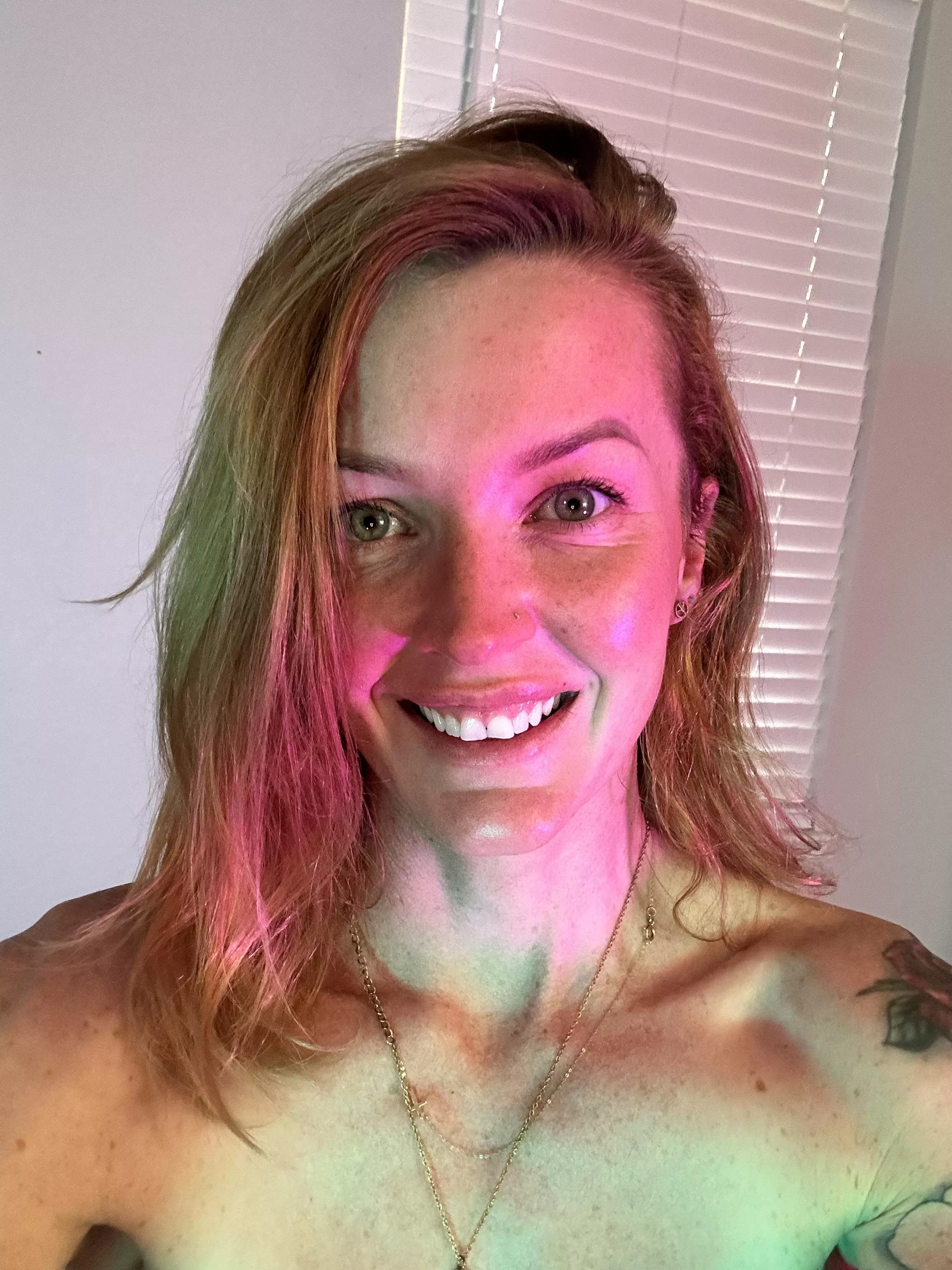 Messing around with the lights in my room taking selfies 