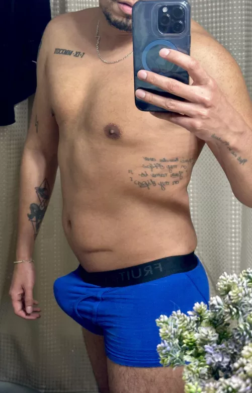 My hard cock makes me want to go a size higher on my boxers