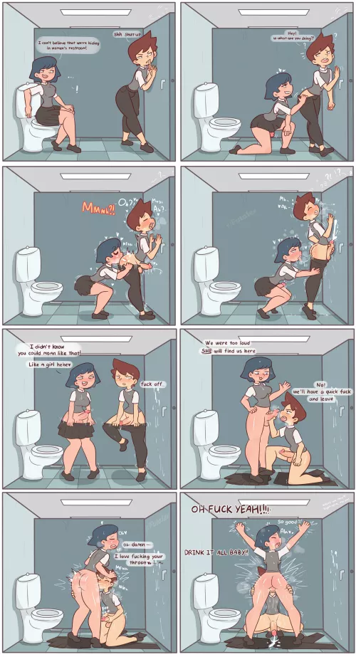Once upon a time in the toilet .. Hot Futanari