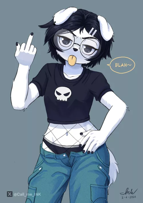 [Q] Blah~ (art by me) My new favorite dog girl🤍