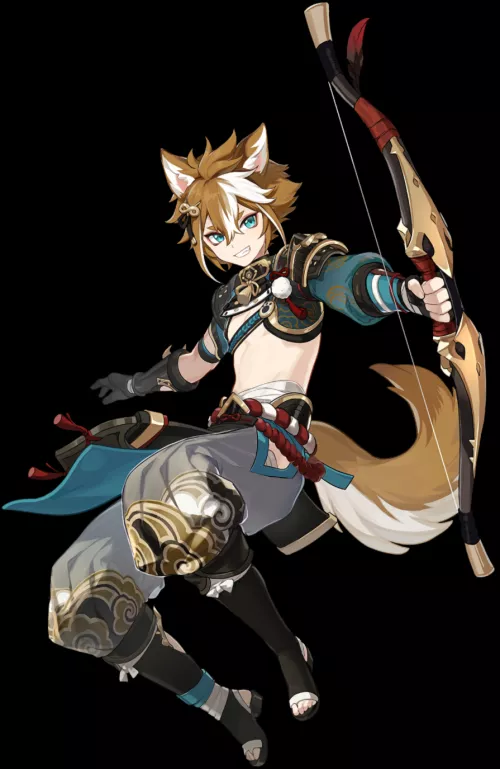 {Request}:Can I get a gorou vore please, It's very rare to fine tbh btw the character is from genshin impact. I want him to eat me when you touch his ears/tail.