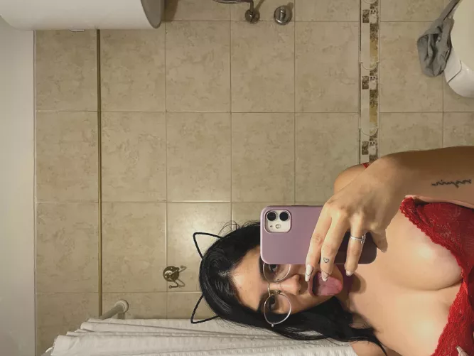 Suck my tongue or suck my nipples, please.