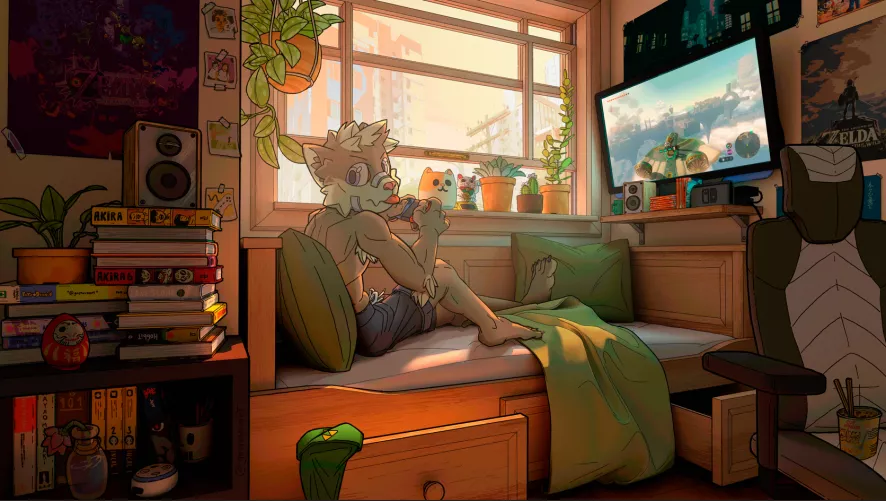 A Relaxing Zelda Day (art by me)