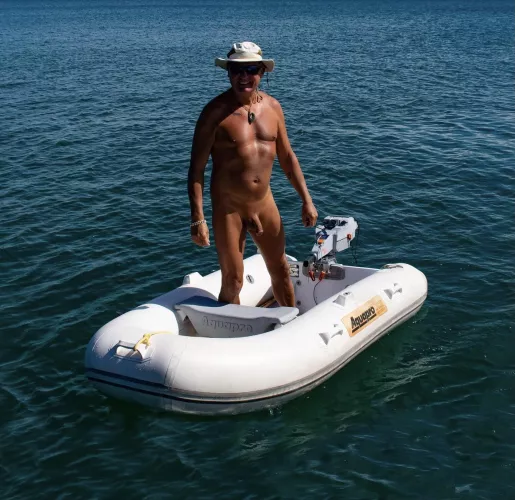 Afloat. In a tiny boat. 