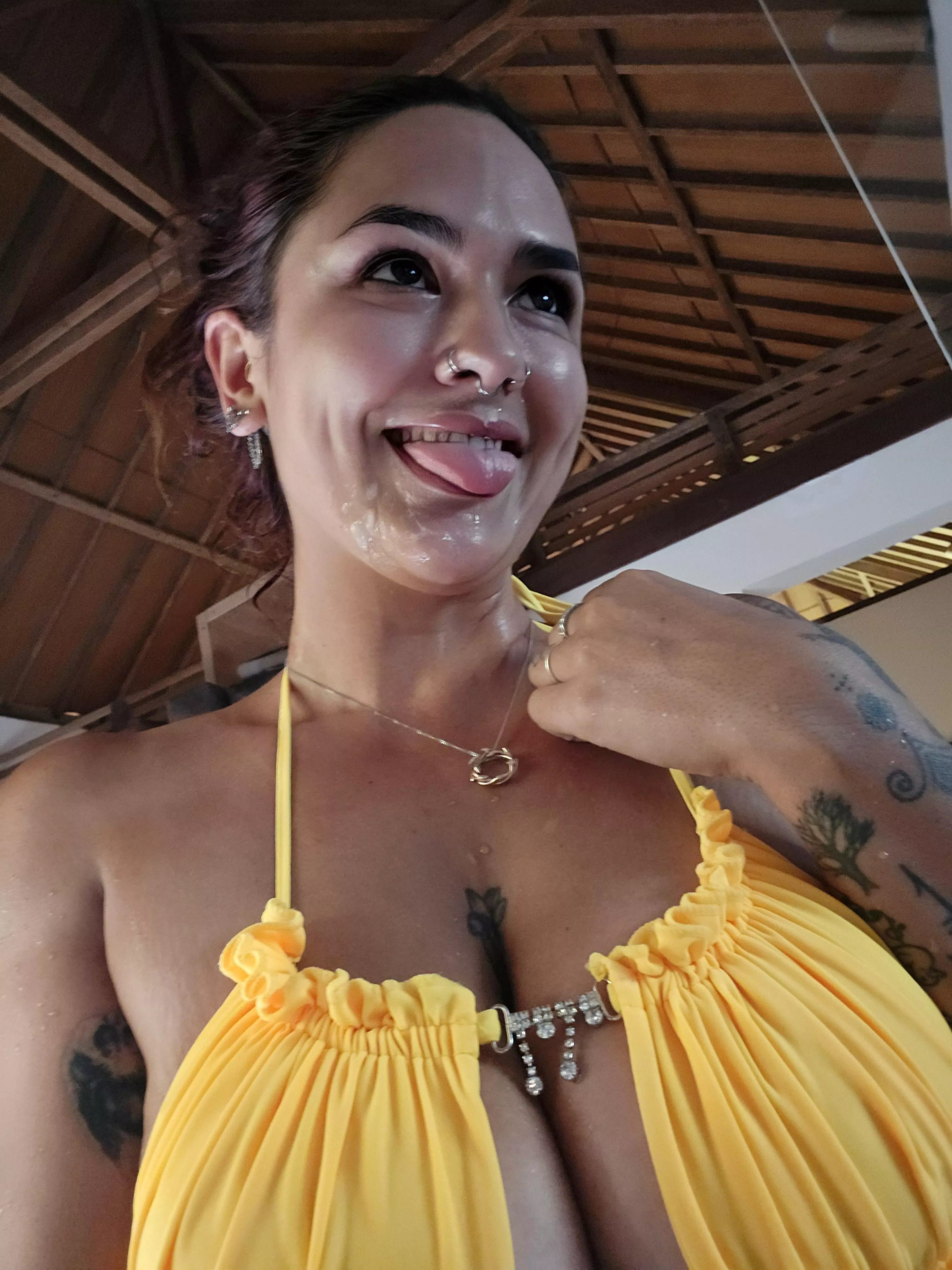 Always happy when he cums on my face 