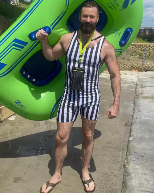 Finally found the swimsuit to go with my beard and mustache