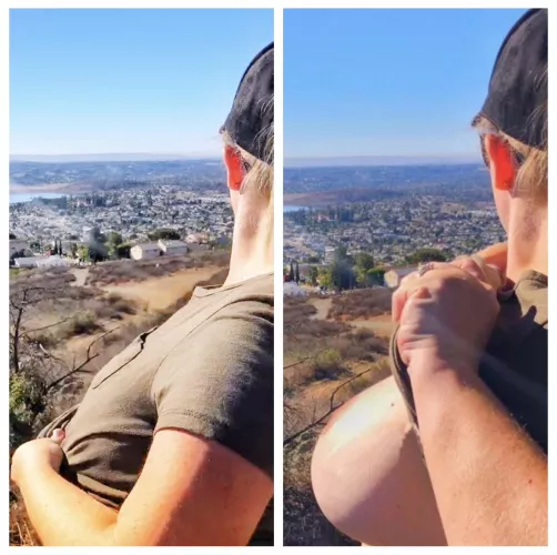 Pulling your tits out while hiking is the best feeling! Makes hubby horny too! ;-)