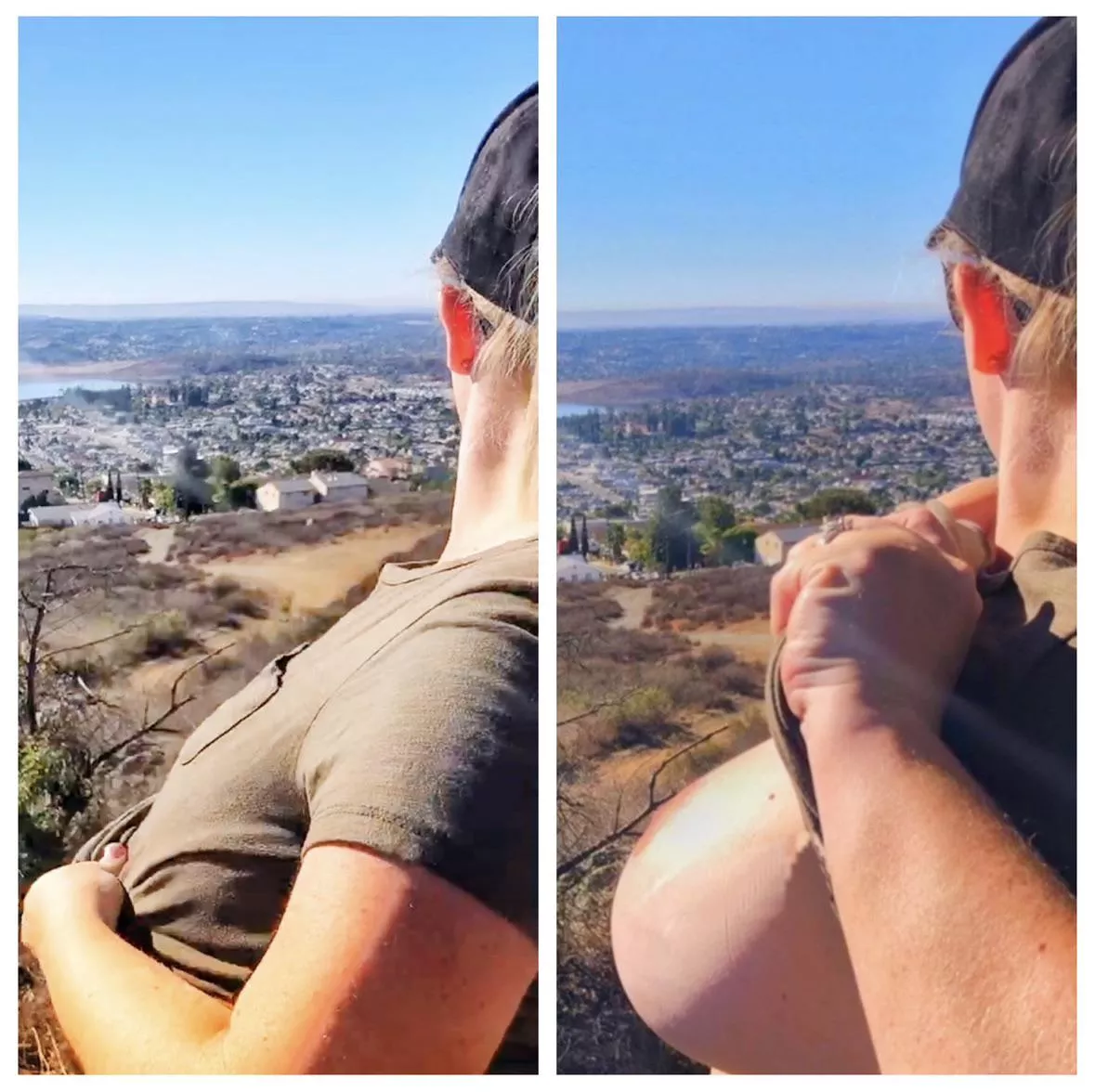 Pulling your tits out while hiking is the best feeling! Makes hubby horny too! ;-)