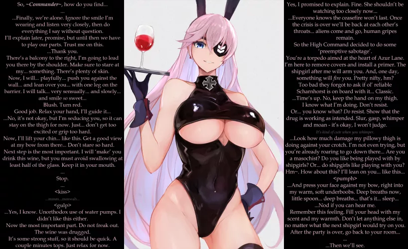 Straight Shooter [Azur Lane] [Scharnhorst] [Bunny Suit] [Tsundere] [Slight Femdom] [No Actual Sex] [Wholesome?]