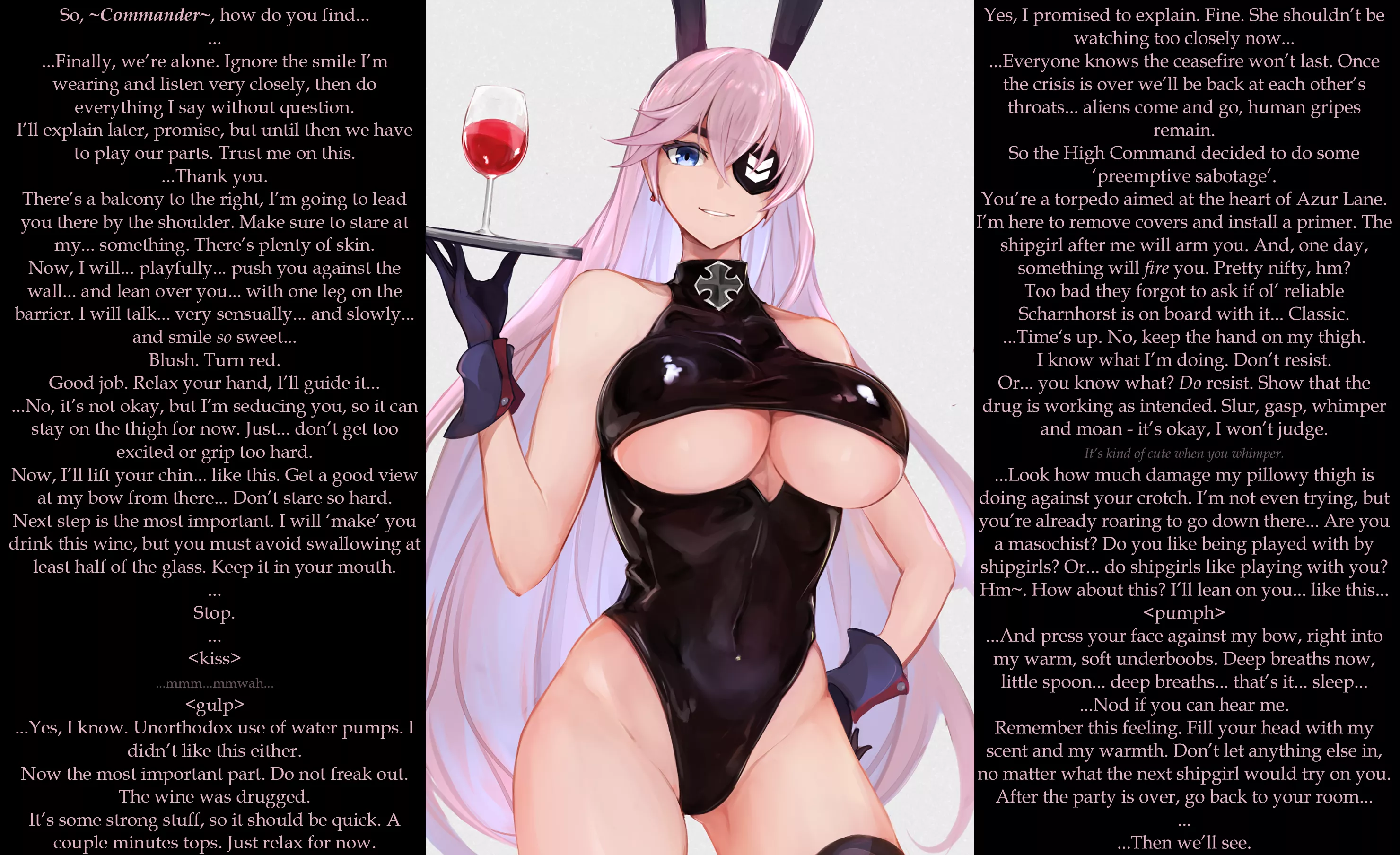 Straight Shooter [Azur Lane] [Scharnhorst] [Bunny Suit] [Tsundere] [Slight Femdom] [No Actual Sex] [Wholesome?]