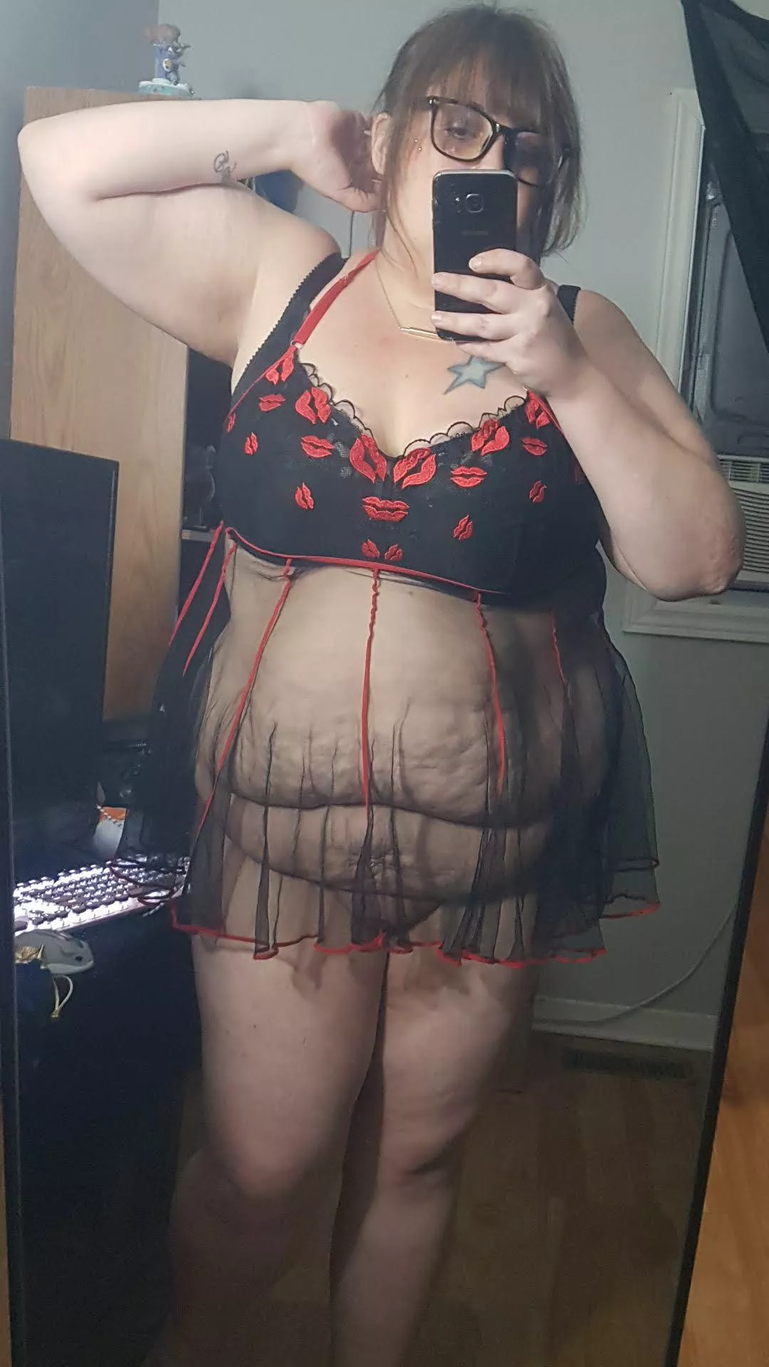 Always sexy under my work dress . Lol