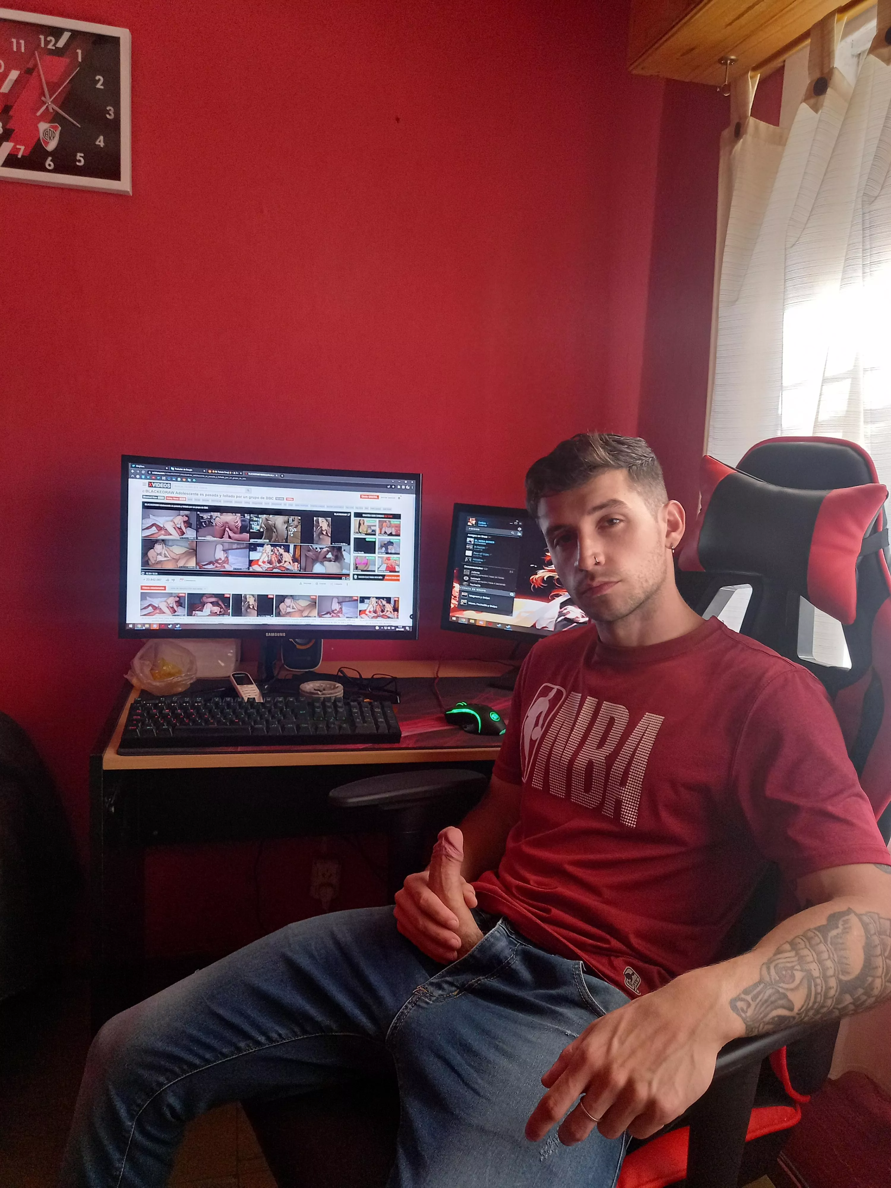 Any partner who wants to jerk off watching porn? We see what happens next