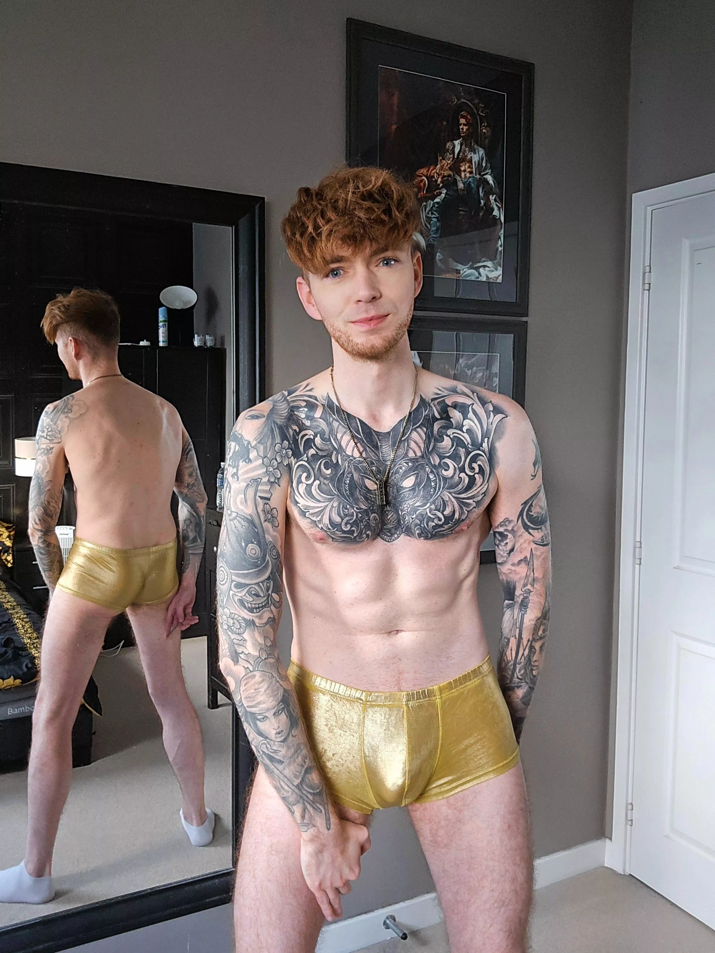 Cheeky gold underwear 🦊😜
