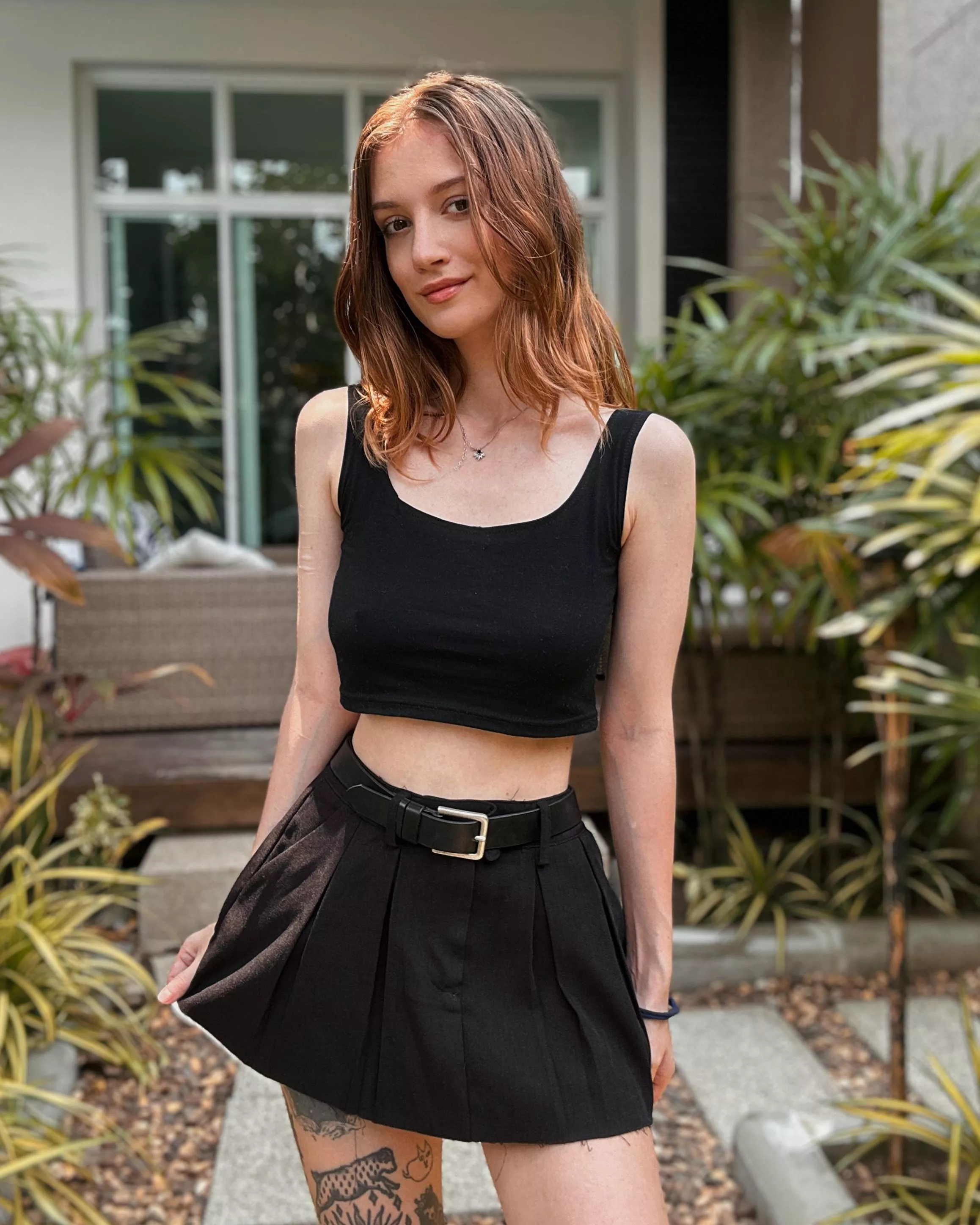 Excuse me you cant pull my skirt up just cause im wearing a cute crop top