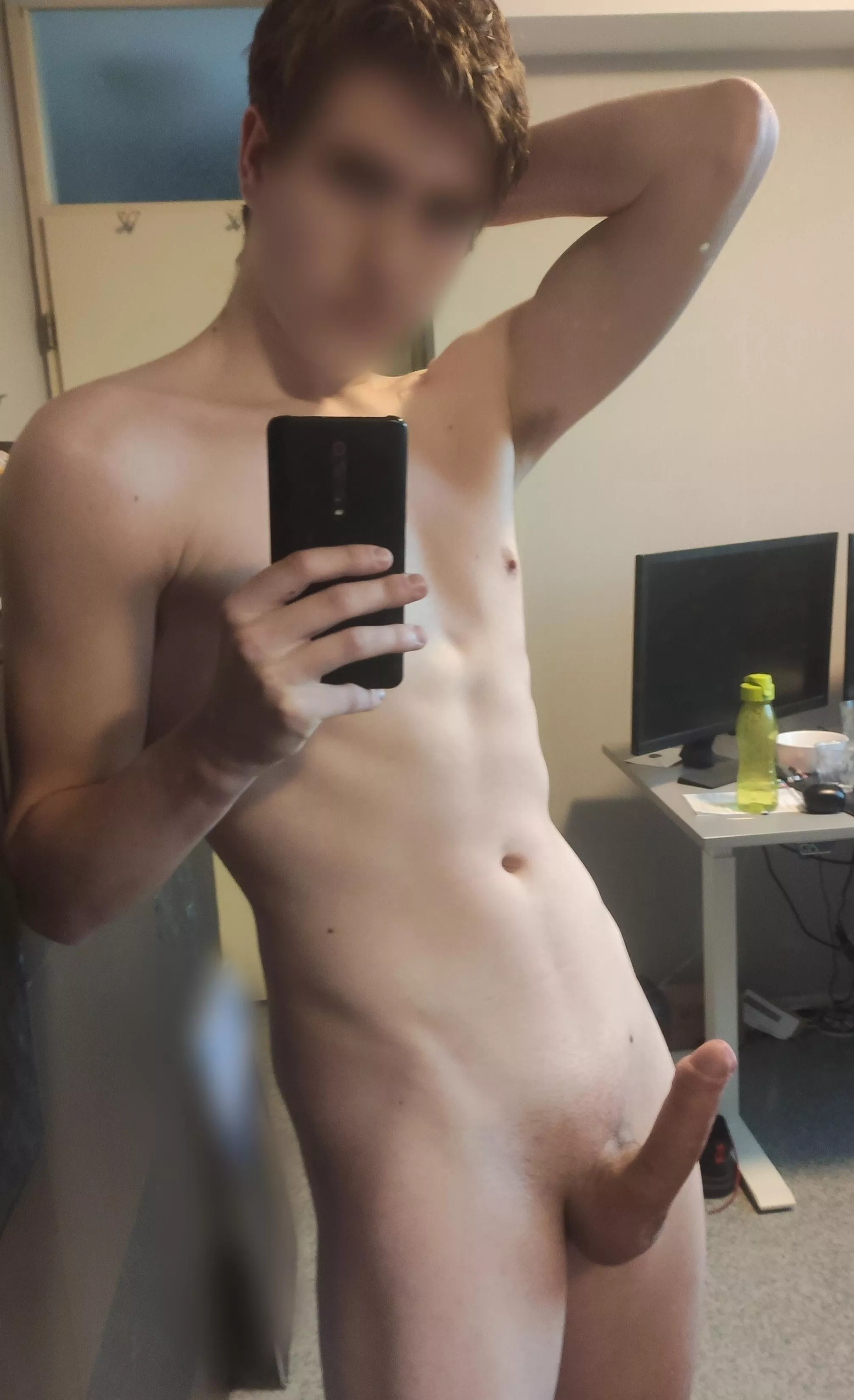 Fully erect and ready to cum
