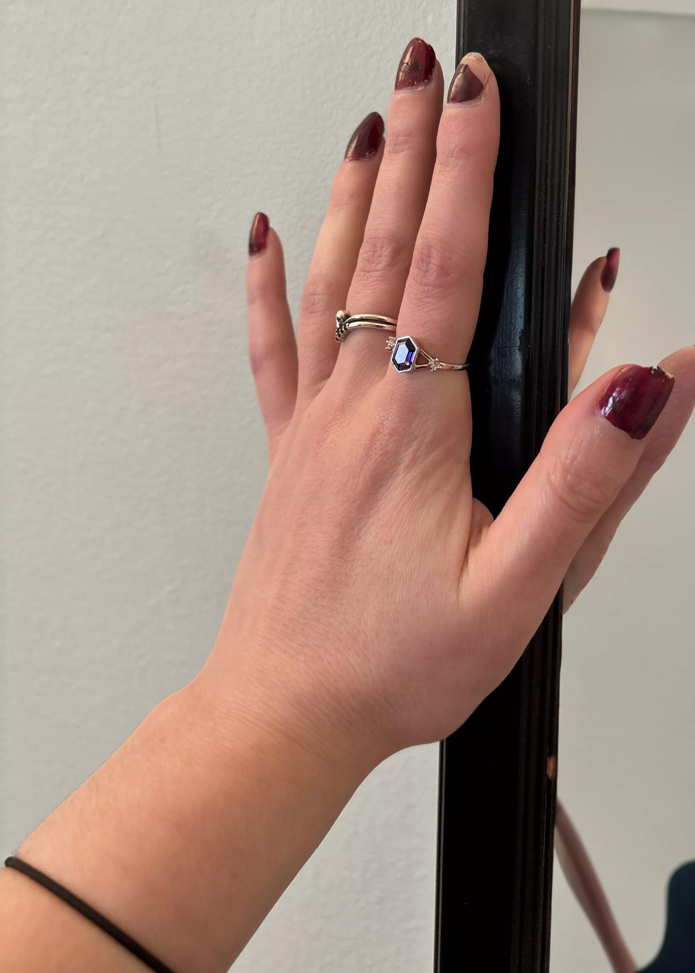 Hand on the mirror
