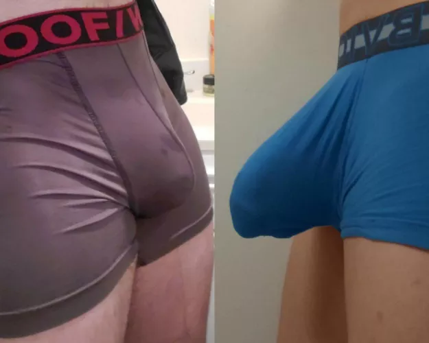 My bulge(right) vs. u/chugbutterbetter bulge 😁 All bulges are not equal