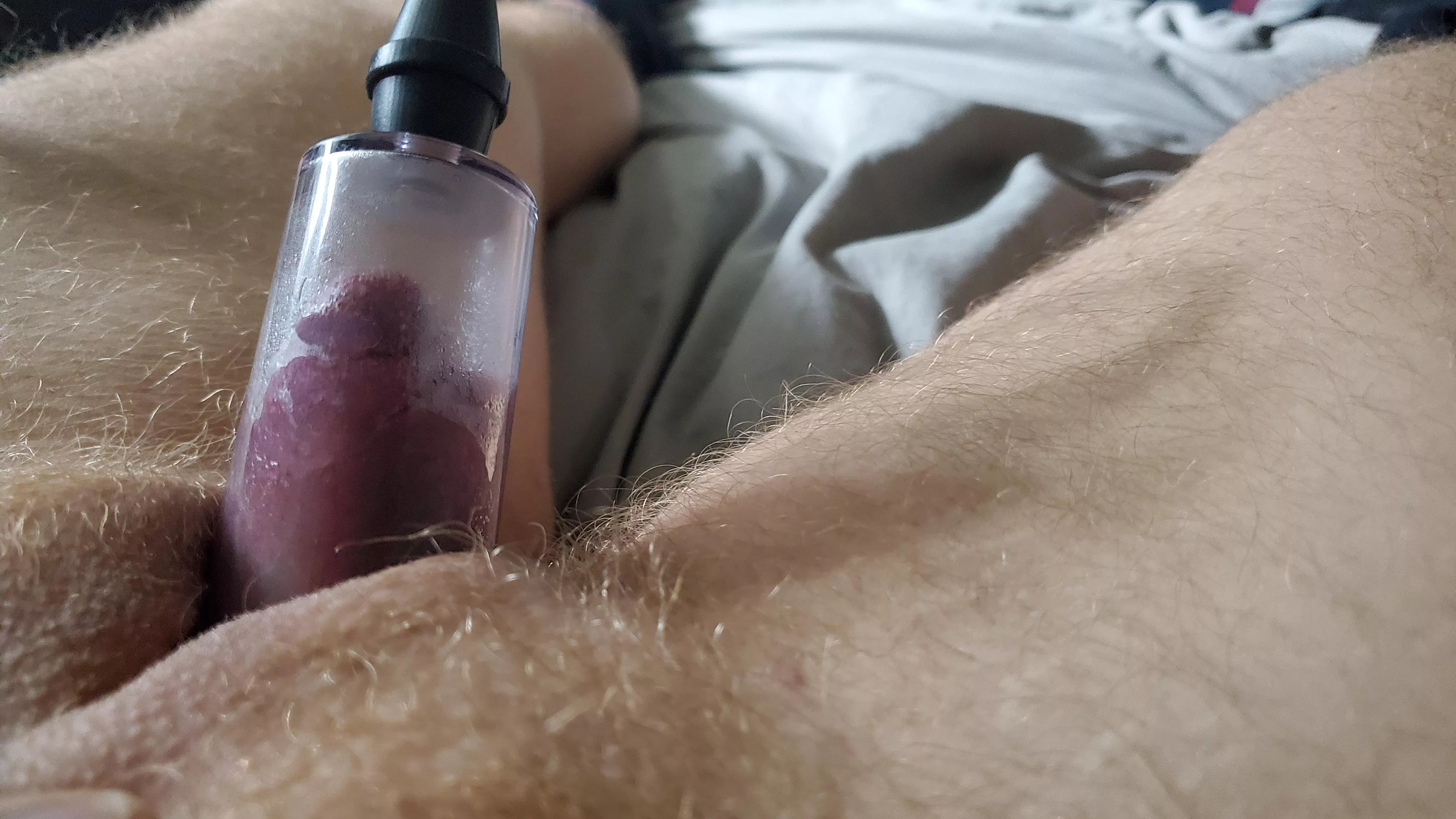 My FtM cock eventually filled the cylinder