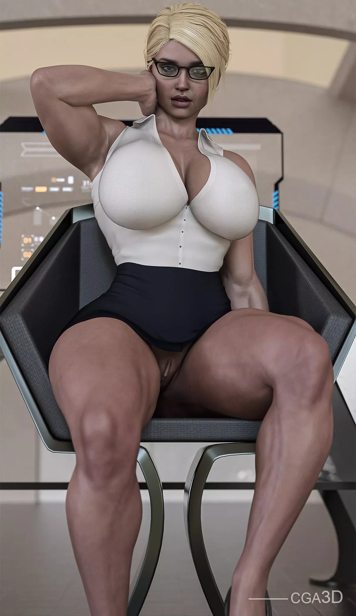Power Girl at the office (Cga3D) [DC]