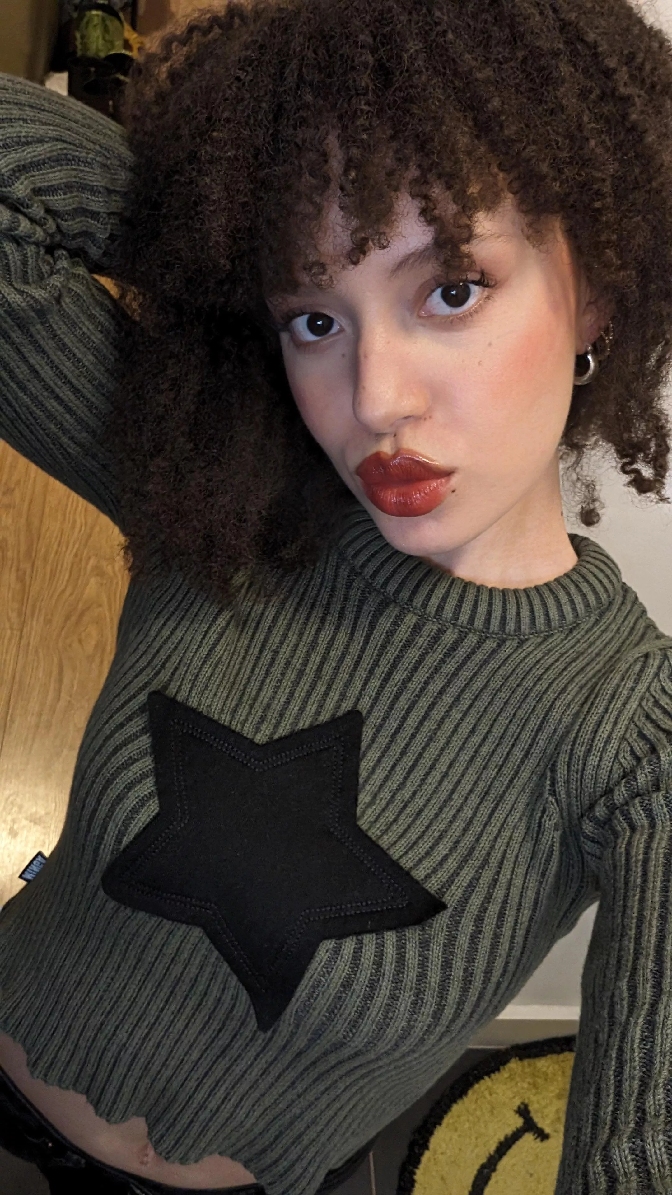 Red lip to get it everywhere...