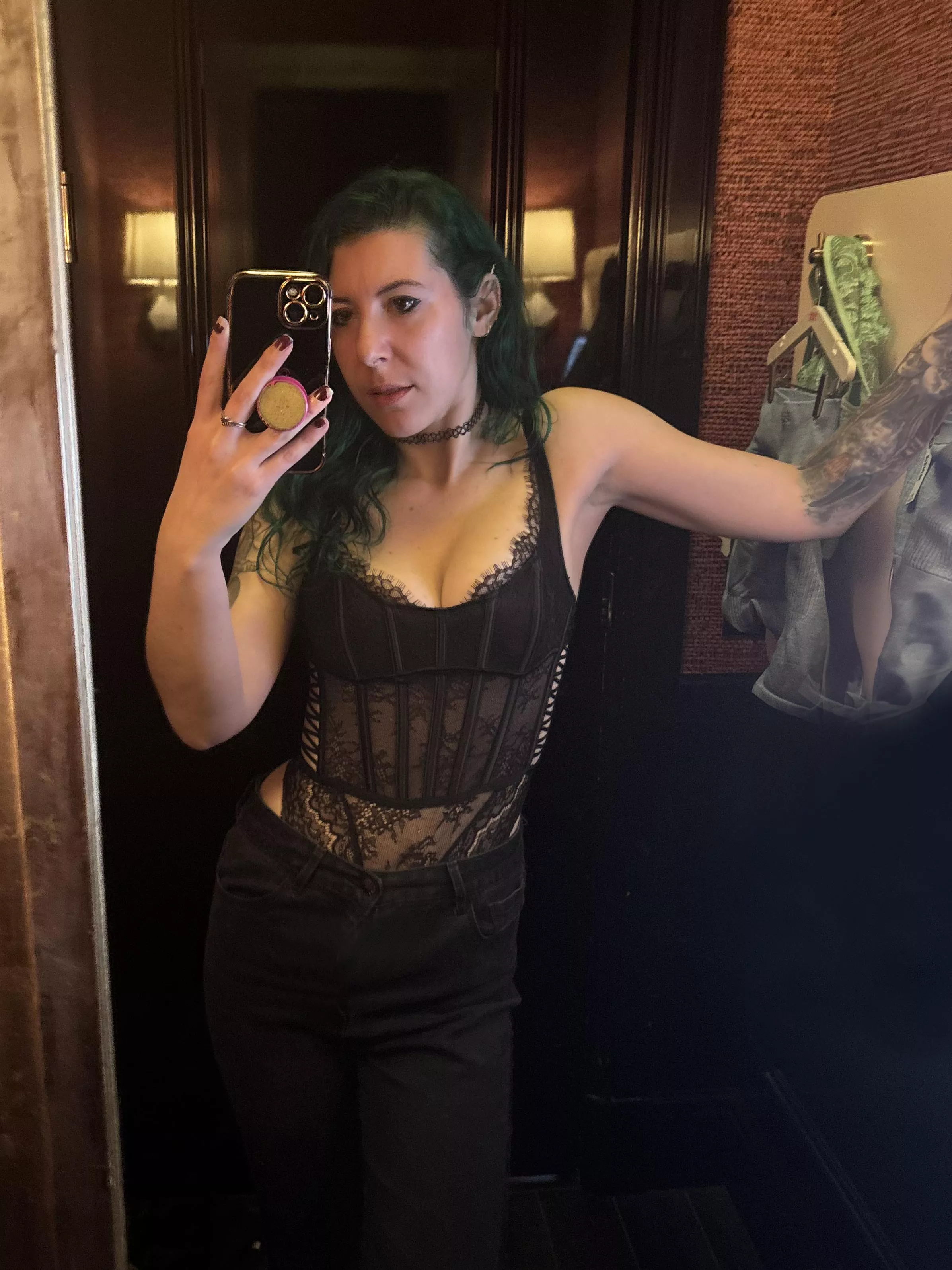 Sexy in a lace bodysuit