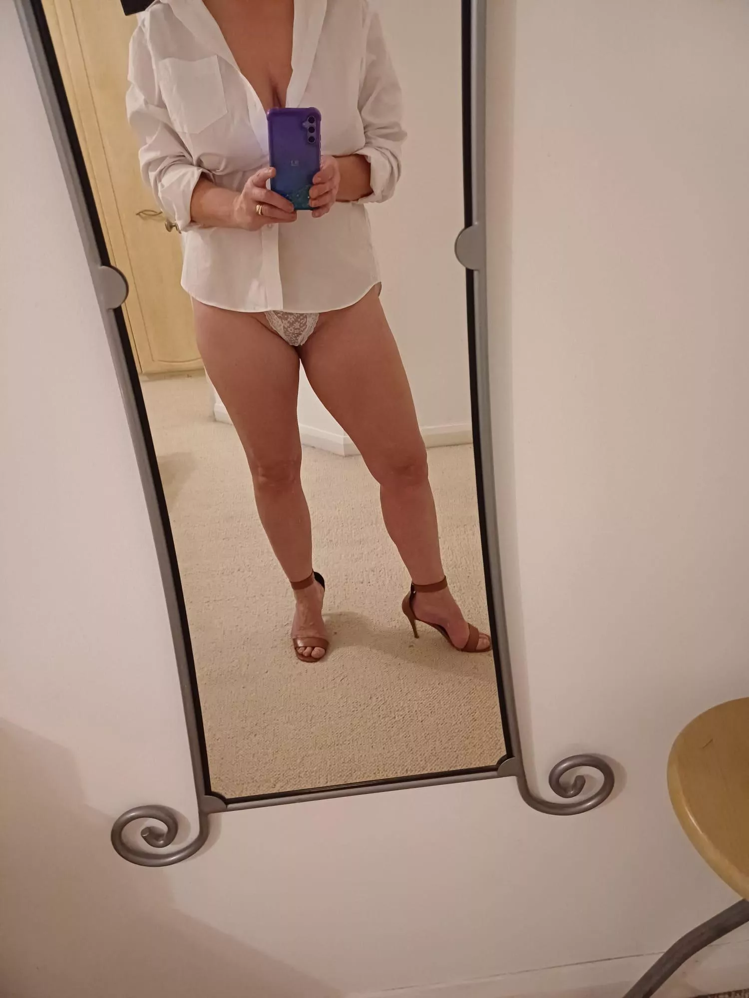 What do you think of her in a shirt?