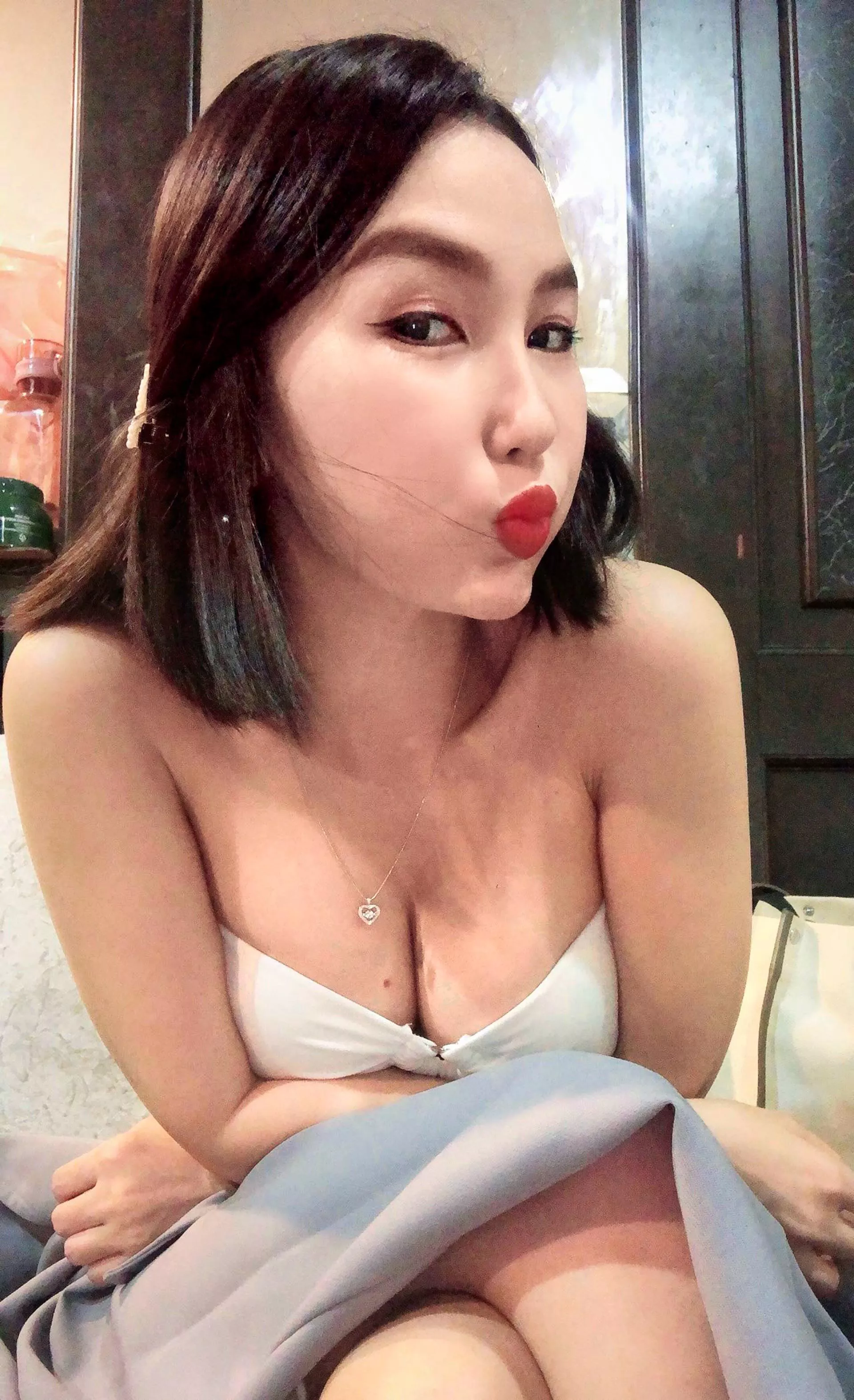 Would you like to cum on my face or tits? 🤭