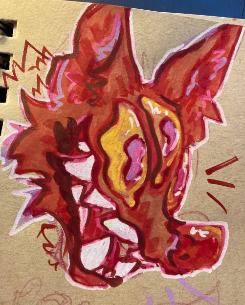 Doodle of a silly three eyed guy (OC)