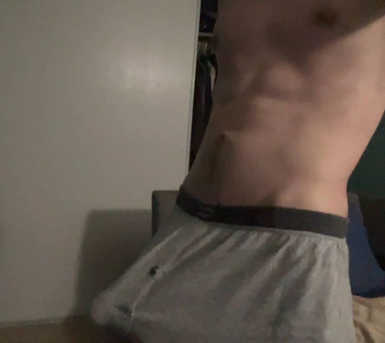 Pull them down with your teeth 