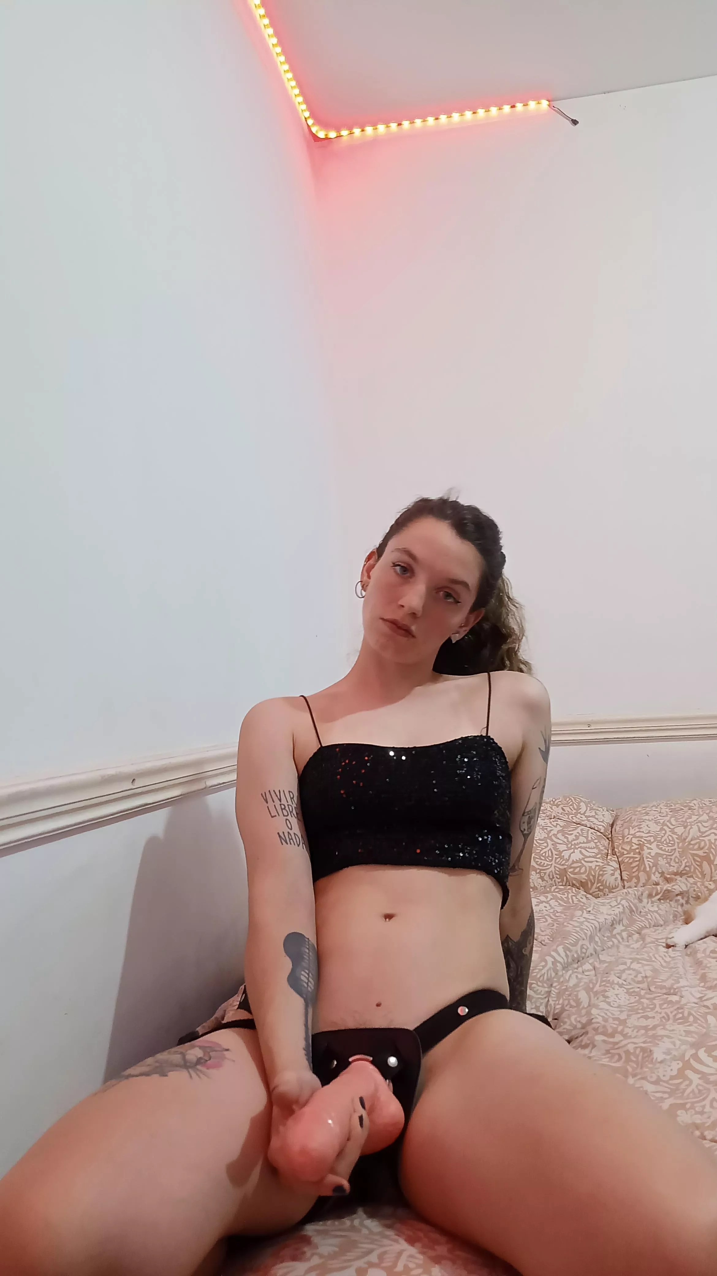 This hairy goddess is waiting for you, slave. 