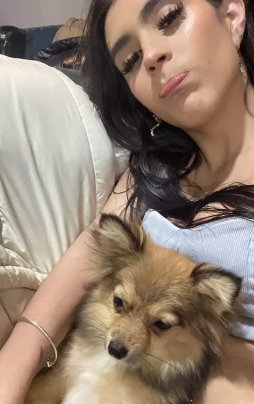 with the darling of the house my dog🥰