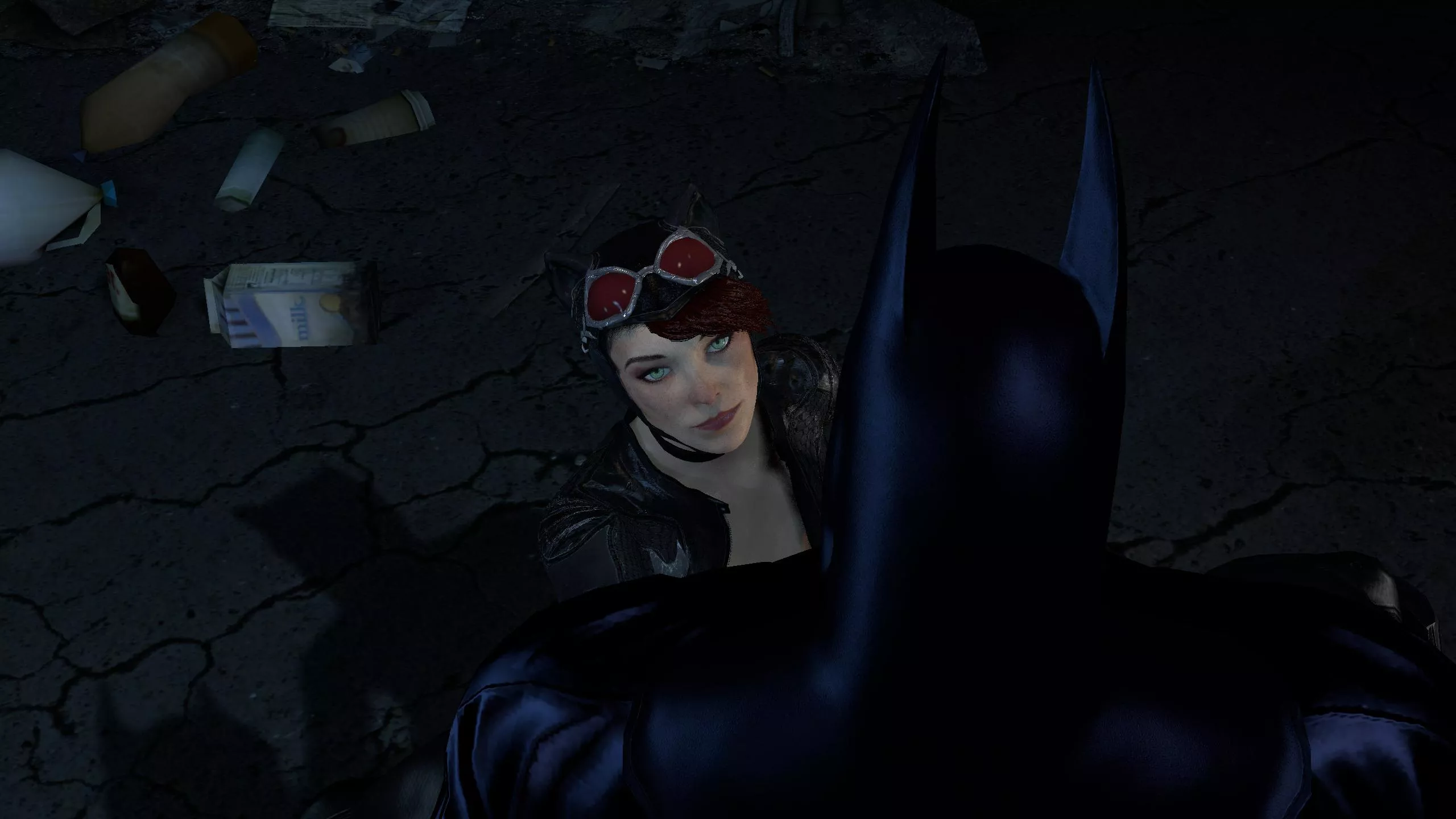 A Place to Hide Batman and Catwoman as we don't see them, 1,24 min video in description