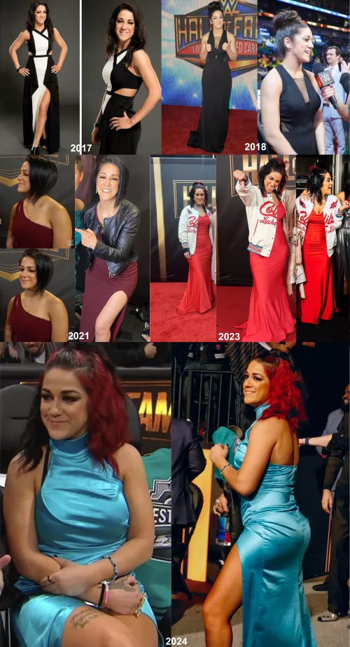 Bayley Hall of Fame dresses over the years