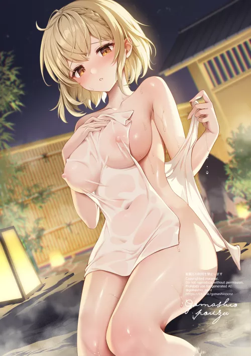 Blondie in onsen
