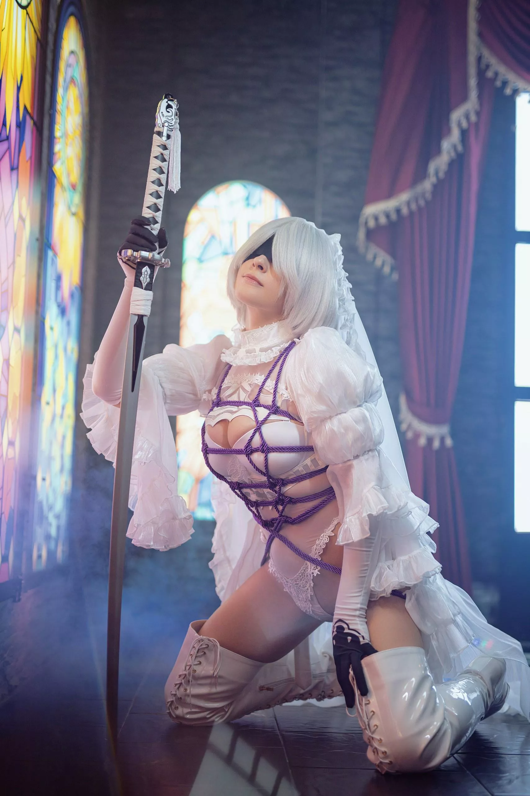 Bride 2B cosplay by Yuna Kairi