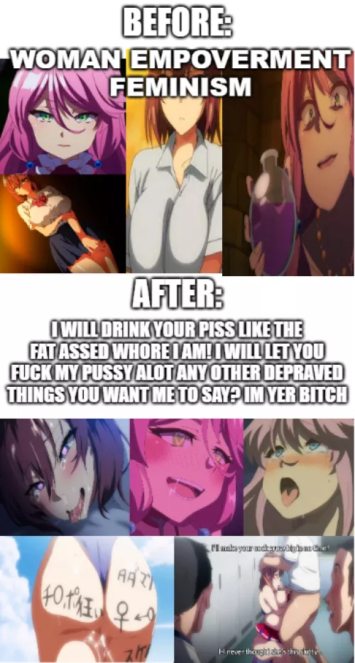 Degrading filthy whore meme.