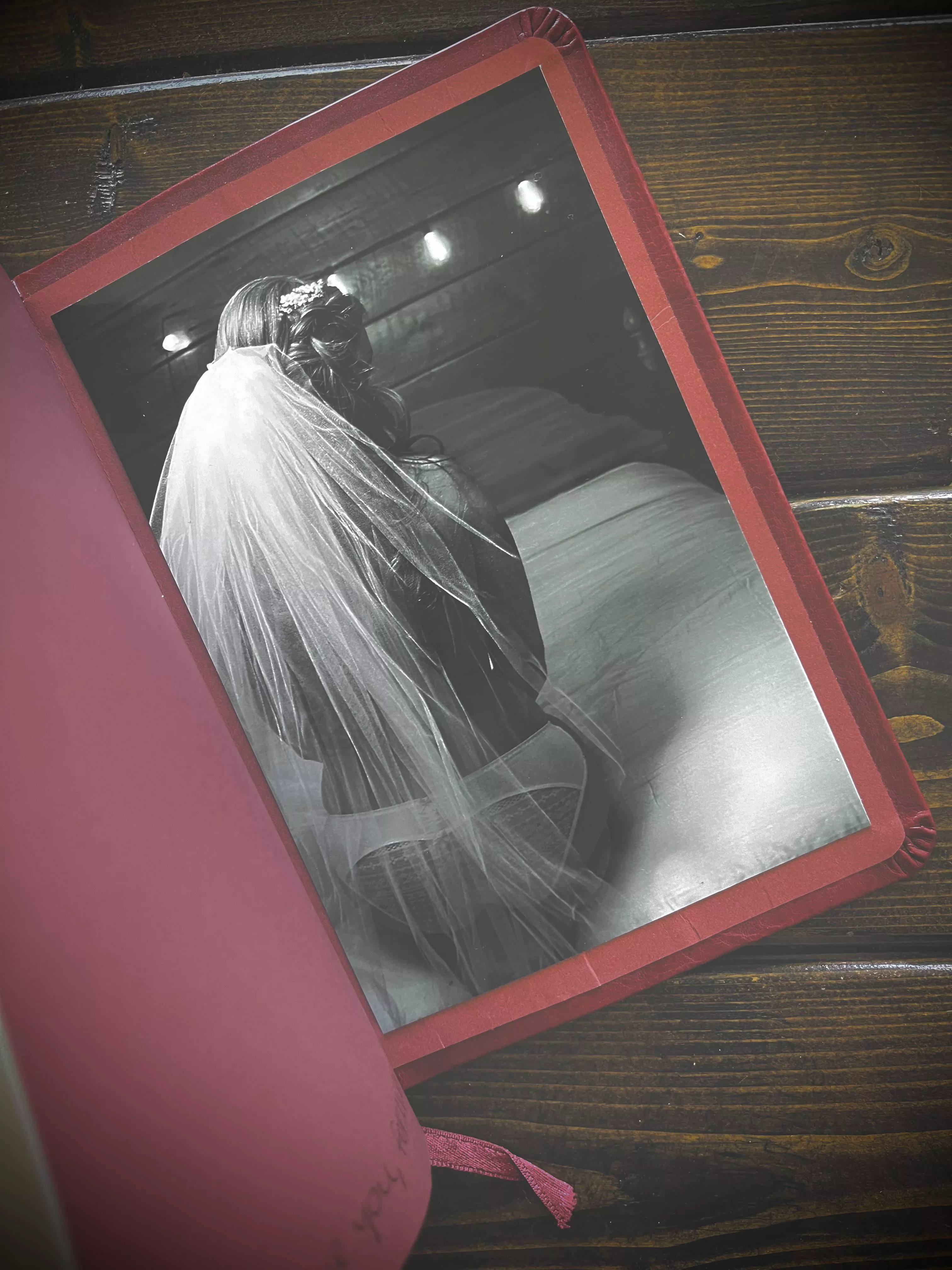 Got married just before my first deployment to Afghanistan. This is what my typically modest and shy church wife left as a surprise in the back of the Bible she sent with me!