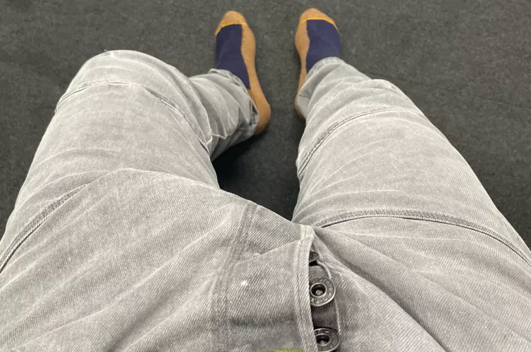 Showing up to my office and see my big bulge 