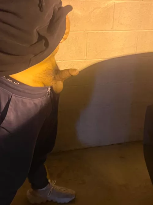 Walked up on this guy stroking in the parking garage…