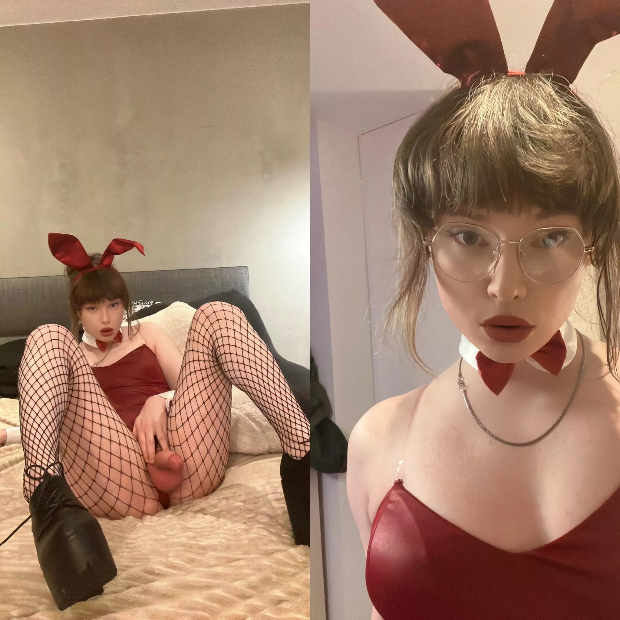 Would you want a Bunny girl with a cock? 😳 yes or no👏🏻