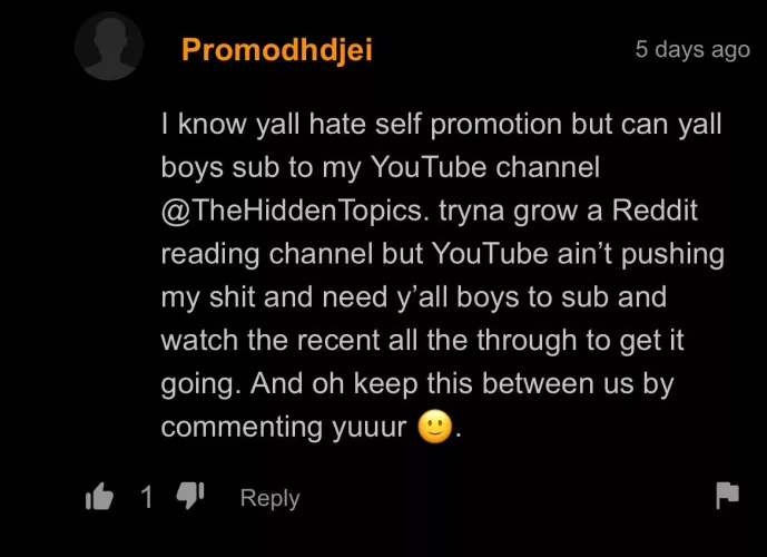 Advertising your yt on the hub is crazy💀
