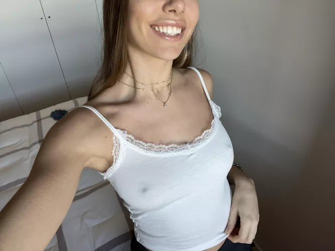 Give my tits the attention it deserves, would you suck it nicely for me?